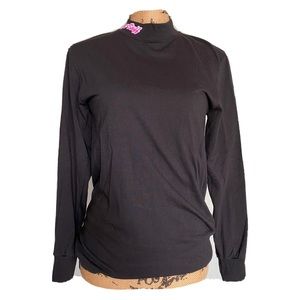 Augusta Sportswear Unisex Adult Small Mockneck Black Lonsleeve Shirt “Hot Stuff”